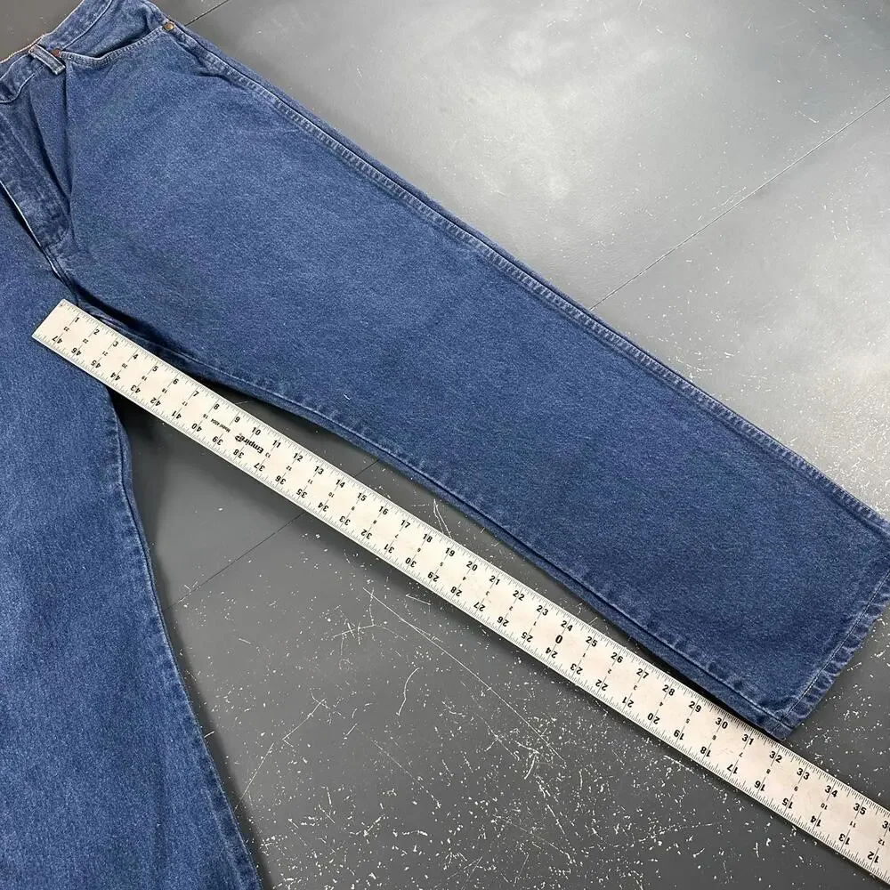 VTG Wrangler Jeans Mens 38x32 Blue Dark Wash All Cotton 13MWZ Made in USA - Picture 6 of 9